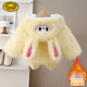 G.duck girls winter fur coat 2025 new style imitation fur plus velvet cotton coat for baby girl winter princess cotton coat yellow 90 cm