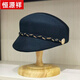 Hengyuanxiang wool hat women's beret autumn and winter versatile painter's hat bud hat woolen hat winter fashion pumpkin hat pink one size