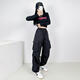 CIQHUNK Subject Three Dance Clothes Black Jazz Dance Set Sports Trousers Women's Street Hip Hop Hiphop Casual Pants Jump 1049 Rose Red Cotton Pants S