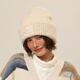 Dusenna large head circumference woolen hat winter women's warm wool pile hat showing face small outdoor cold hat knitted hat