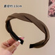 BARY REEF high skull headband women's new simple face wash non-slip headband wide edge with tooth pressure hairpin braided headwear coffee color