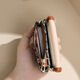 Qindu Zipper Coin Wallet Women's Mode Clutch Damen Mini Ultra-dünn kurz kleiner Brieftaschen-Kartentasche Münzbeutel Schwarz-Weiß-Houndstrap-Schnappschüsse Anti-Magnetisierung