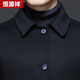 恒源祥羊毛呢大衣男士中长款翻领双面呢外套 51011900 黑色 175 