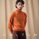 CULTUM【多色可选】秋冬厚款山羊绒混纺高领毛衣男长袖套头打底针织衫 米白 M