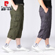 Piercardian European und American Work Clothes Cropped Hosen für Männer mit mehreren Taschen 7-Punkte-Hosen für Männer mit mittelgroßen Hosen Shorts für Männer reine Baumwollhosen für Männer 0036 Navy L schlägt 125 bis 140 Jin vor [Jin gleich 0,5 kg]