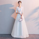 Seidler banquet evening dress for women 2025 new noble temperament white long birthday party dress can be worn at ordinary times white XXL