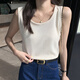 
Yu Zhaolin (YUZHAOLIN) suspender vest women's base cover for breast-covering suit inside and can be worn with versatile tops sleeveless T-shirt spring and summer black