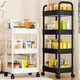 Nifeng trolley storage rack floor-standing kitchen bathroom mobile snack bathroom multi-layer bedroom bedside storage storage rack 3 layers white - small size 18cm