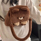 Yushang Zhenpin cartoon plush bag for women 2025 new trendy cute doll bear bag large capacity backpack sliver bag bear plush backpack
