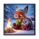 
Cute cartoon Crazy Zoo City Digital Oil Painting Diy Coloring Painting Hand-painted Unzipped Decoration Children's Oil Painting SJ13556 20*20cm Tightened Thickened Solid Wood Inner Frame Highlighted Pigment + Oil Canvas +