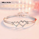 Miss JuJu pt950 platinum heart-to-heart bracelet for women, platinum fashionable and versatile bracelet, weight 8.5-8.7g