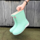 Huili Rain Boots Chaussures en extérieur à la mode pour femmes Chaussures en caoutchouc antidérapantes Bottes de pluie 13-1 Green 38