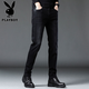 Playboy (playboy) Black Jeans Men's Summer New Trendy Casual Korean Style Slim Feet pantalons Stretch Business Pantals Black X-1157HH1048 30