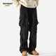 Pantalones de trabajo de paracaidismo funcional americano de homlean Nicho suelto de primavera y verano Nicho de senderismo informal S6603 Negro 3xl