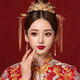 Dingjing bride Xiuhe dress headdress golden phoenix crown new Chinese style wedding tassel hair accessories high-end crown earrings set accessories