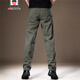 
AEMAPE high-end simple wide-leg casual pants for men in summer pure cotton comfortable loose breathable straight-dial long pants for men 1098 khaki L