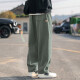 Pantalones de trabajo de Boompu American High Street para hombres en la marca de moda de la primavera y verano de otoño en los pantalones de patas rectas de pierna ancha para deportes masculinos y pantalones casuales Militar Green XL [Peso recomendado 120-150 Jin [Jin es igual a 0,5 kg]]]