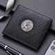 Seven Wolves men's wallet genuine leather short real cowhide wallet trendy dragon totem horizontal and vertical pure leather ticket clip soft leather black horizontal