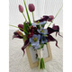 Tulip Calla Lily tenant des fleurs et obtenant un certificat Fausses Fleurs Simulation Fleur Photographie Photographie Mariage Corée Bouquet de mariée HD-TULIPS + Ruban
