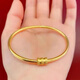 Ji Ge 24k small waist bracelet gold live mouth 999 pure gold female ring imitation gold bracelet glossy sand gold bracelet small waist bracelet 58 gift box
