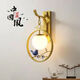 
XMSJ new Chinese style wall lamp bedroom bedside lamp living room aisle stairs TV wall modern Chinese style wall lamp B967 pair of deer copper color