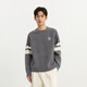 PEACEBIRD Men's Sweater Casual Autumn and Winter Striped Texture Men's Sweater Fashion Lazy Style Gray (Loose) 3 XL