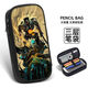 
North Family Pacific Rim Pencil Bag Mecha Stationery Sci-fi Boys Cool and Handsome Pencil Box Primary School Students Junior High School Students Multifunctional Stationery Bag Three-layer Canvas Pencil Bag Canvas Pencil Bag ZW9720