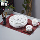 Chaoshan Kung Fu tea set with tea tray, household round ceramic white porcelain teapot and cup modern simple small set 10-inch blue and white luxury set