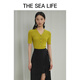 
THE SEA LIFE Ou Hai Yisheng Sweater 24 Spring and Summer Slim Short Sleeve Cool Temperament Knitted Sweater X15868 Glimmer Green M