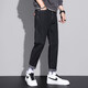 
Xiao Xueling jeans men's summer 2025 new thin pants men's trendy brand straight loose cropped pants versatile men's clothing 6621 black 36