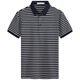 
Dancing with Wolves [with mulberry silk] striped lapel short-sleeved T-shirt for men 2025 summer new casual breathable Polo shirt 6196 dark blue 102 L (175)