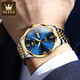OLEVS Swiss certified brand watch men's mechanical watch fully automatic men's watch double calendar luminous waterproof high-end men's watch OLEVS-9928-steel belt blue