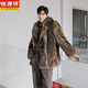 
Hengyuanxiang new raccoon fur men's coat wolf fur men's mink coat fur integrated mid-length men's winter clothes brown L