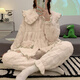 
Catman (MiiOW) Princess Style Pajamas for Women in Winter Plush Doll Collar Coral Velvet Thickened Heat-Reserving Flannel Home Clothing Set Outdoor Wear 6630 L 100-120Jin [Jin equals 0.5 kg]