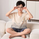 曼妮朵夏季儿童睡衣纯棉短袖短裤薄款男孩大童全棉青少年男童家居服套装 F724【双短】 175cm 加大L码【115-135斤】