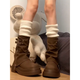 Mankoyi Retro British Style Dick-Soled-Martin-Stiefel für Frauen 2024 Neuer Herbst-Stapel-Kurzstiefel Hauptbildmodell 36 [Originalhersteller Spot Instant Delivery]