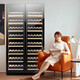 Vincase double-door wine cabinet constant temperature wine cabinet moisturizing large-capacity air-cooled double-door refrigerated cabinet built-in wine cabinet home living room commercial display cabinet tea and liquor preservation cabinet 1.9 meters single temperature zone (full display) 168 bottles thin 550mm deep