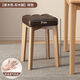 Shantou Lincun home solid wood dining table bench living room upholstered stool dressing table low stool stackable simple stool simple wooden stool solid wood color - rubber wood type * 4