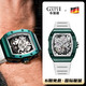 Bugatti (Bonest Gatti) Watch Deutsch vollautomatisch hohl mechanische Uhr Waterfeste und leuchtende Männer Uhren -Geburtstagsgeschenk für Freund BG9905 Erneuerung Grün grün