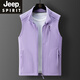 JEEP SPIRIT情侣摇粒绒马甲男女秋冬季无袖坎肩抓绒背心户外保暖开衫立领外套 9277男-深灰 XL