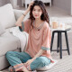 
Youtingfei pajamas for women in summer pure cotton thin short-sleeved trousers round neck pullover ladies pajamas for outdoor home clothing set YD7371 L