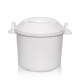 Jufude camellia microwave oven lunch box household utensil steamed rice cooker household thickened size heated rice plastic pot with lid HXM6227 2L [single layer rice cooker]