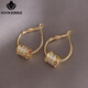 MHFDO old Phoenix quality 99918k gold earrings fashionable 18K gold small waist 925 silver earrings for women 20 gold earrings a pair of old Fengxiang quality