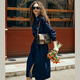 Olrain Prussian blue denim dress for women's spring clothes new waist-hugging embroidered age-reducing skirt denim blue L