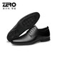 零度Zero男鞋夏季新款男士职场商务办公皮鞋子舒适耐磨正装德比鞋 系带款黑色36X 43