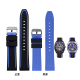 Junheya es adecuada para correa de silicona para hombres Mark Huafei FW8228 FW6180 FW6210 Correa de reloj mecánica 20 22m Naranja negra 20 mm