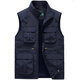 JP Men's Vest Multi-Pocket Working Photography Fishing Quick Dry Casual Vest 718 Gray XL (suitable for 140 Jin [Jin equals 0.5 kg]-155 Jin [Jin equals 0.5 kg])