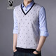 
Playboy spring long-sleeved T-shirt men's cotton T-shirt middle-aged and young people's large size T-shirt base shirt men's thin fake two-piece clothes autumn clothes 3878 red 165/M