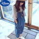 Disney brand girls' artistic overalls spring and summer 2024 new children's jeans medium and large children's loose nine-point pants blue 130cm recommended for 6-7 years old