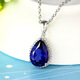 DRJEFUN sapphire pendant 925 silver plated 18K gold tanzanite color gemstone drop-shaped color gemstone necklace pendant for women without chain